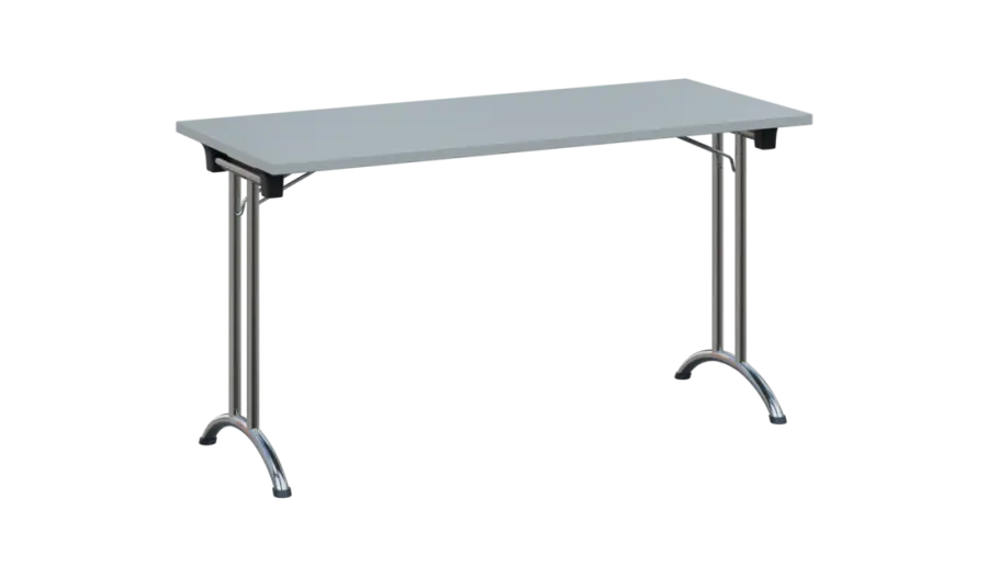 SLC 140 chrom skládací jednací stůl 1394x600, deska 25 mm, podnož chrom, deska šedá